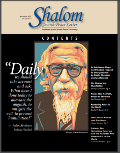front cover of Shalom, JPF Newsletter, September 2021
