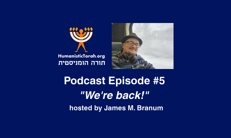 pictures of humanorah and of James M Branum riding on a train All text on the image is repeated in the main body of this webpage.